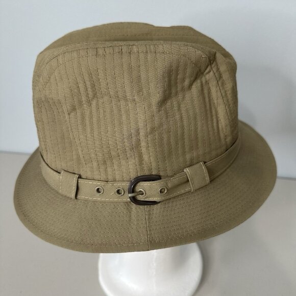 Vintage Stetson Canvas Hat Fedora Mens  7 1/8" Tan - Picture 1 of 7